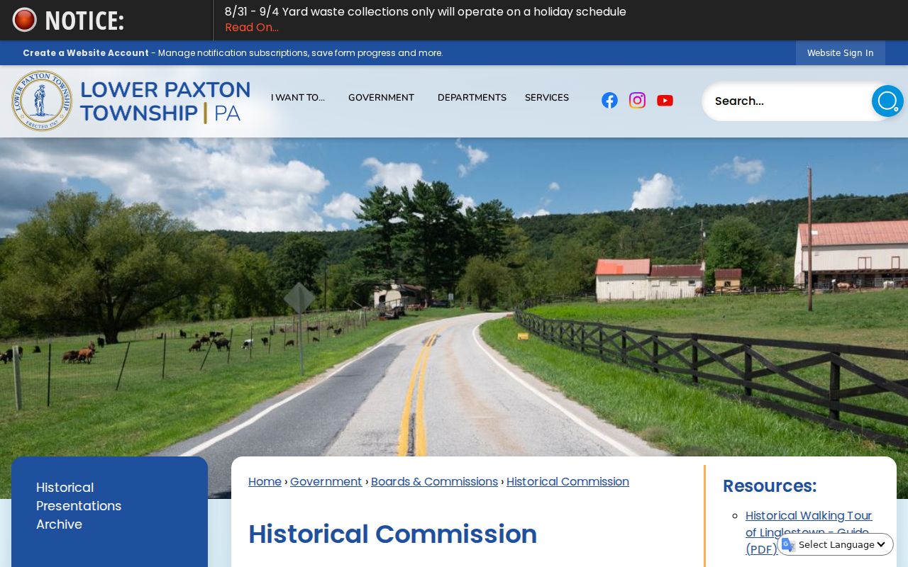 Lower Paxton Township city directory companion resources from the Historical Commission