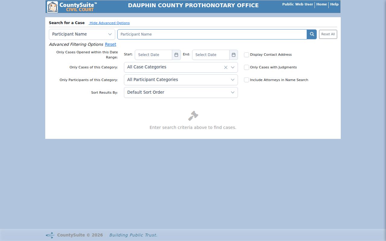 Lower Paxton Township resident records Dauphin County civil case search