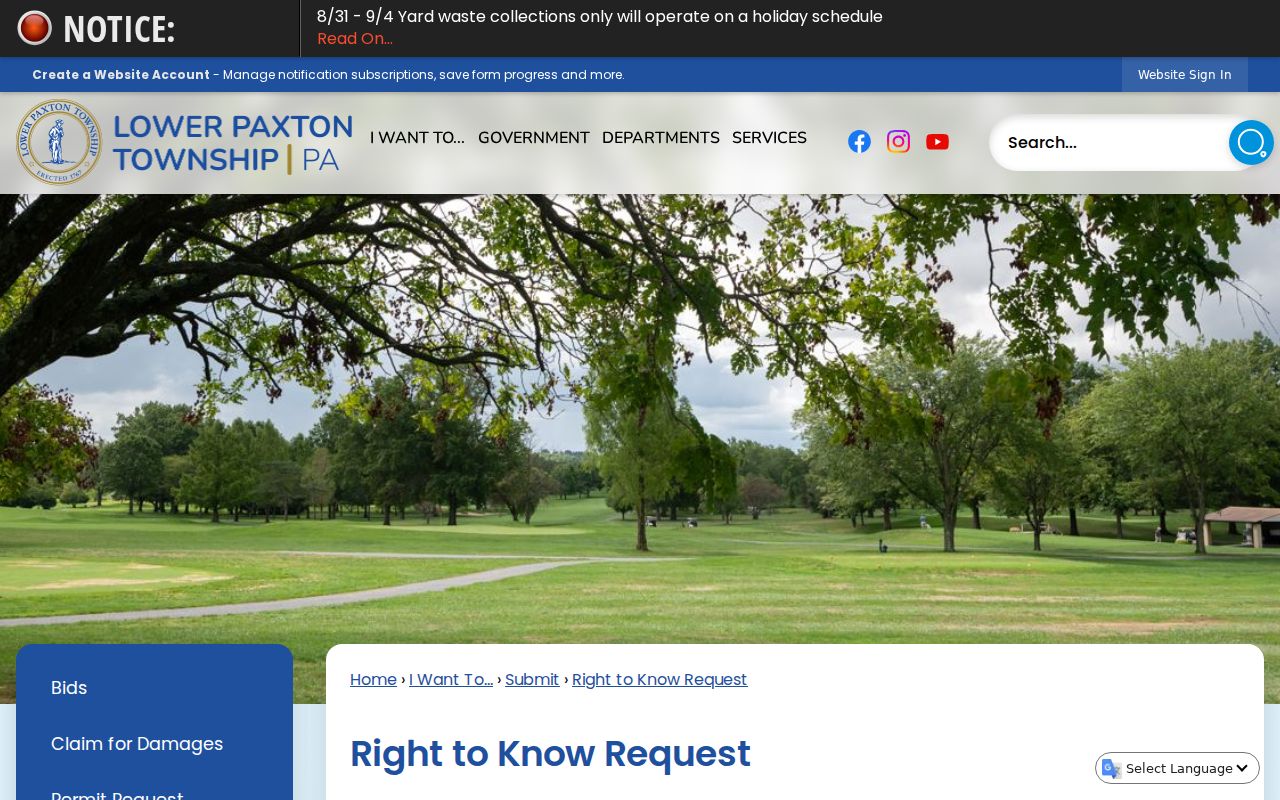 Lower Paxton Township resident records Right-to-Know request portal