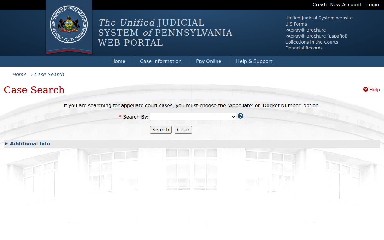 Lower Paxton Township resident records Pennsylvania UJS case search